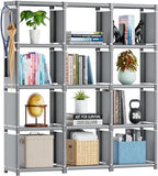 Mavivegue Book Shelf, 12 Cube Storage Organizer, DIY Bookcase, Metal Cube by Mavivegue