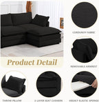 112'' Sectional Modular Cloud Couch, Oversized L Shaped 3 Seat Sofa - Image 5