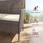 4PCS Outdoor Patio Bistro Set, PE Rattan Wicker Armchairs - Image 2