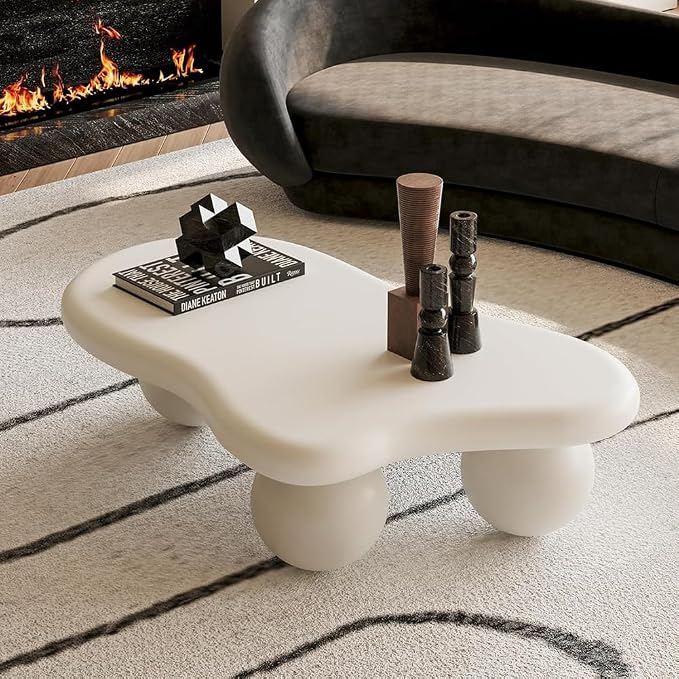 40" Irregular Cloud Coffee Table Asymmetrical Tea Table Low Coffee Table Unique - Image 7