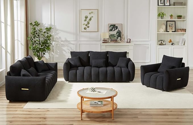 Antetek 35" Modern Accent Single Sofa Chair, Comfy Deep Seat Teddy Living Room - Image 6