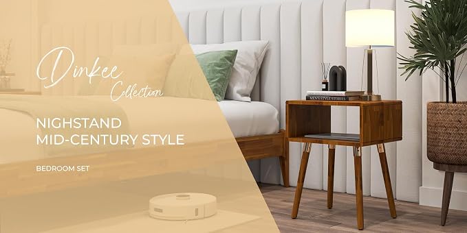 Bme Dinkee Solid Wood Nightstand, Fully Assembled, Without Drawer - Image 7