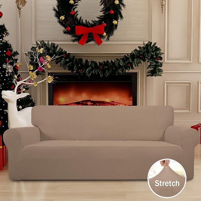 Easy-Going Stretch Oversized Sofa Couch Slipcover Washable Camel | 1-Piece - Image 2