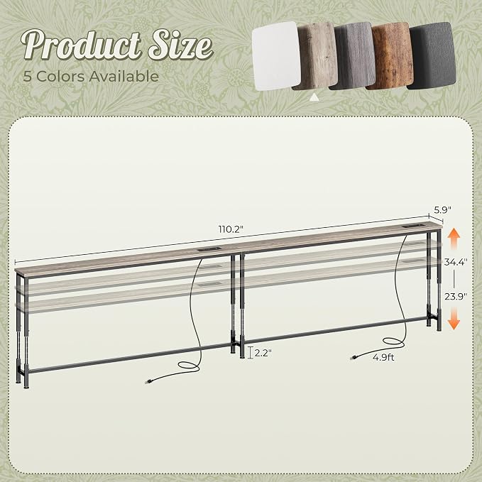 Huuger 110.2 Inch Sofa Table - Image 3