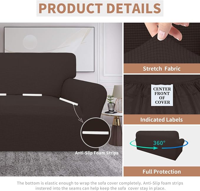 Easy-Going 100% Waterproof Couch Cover, 3 Cushion Oversized Sofa Cover | - Image 4