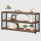 LVB Rustic Entryway Table, Industrial Extra Long Hallway Sofa Table, Wood Metal - Image 9