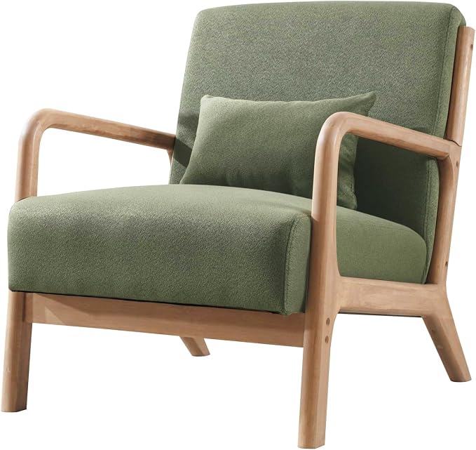 ANJ Mid Century Modern Accent Chair, Comfy Fabric Reading Chair - Image 9