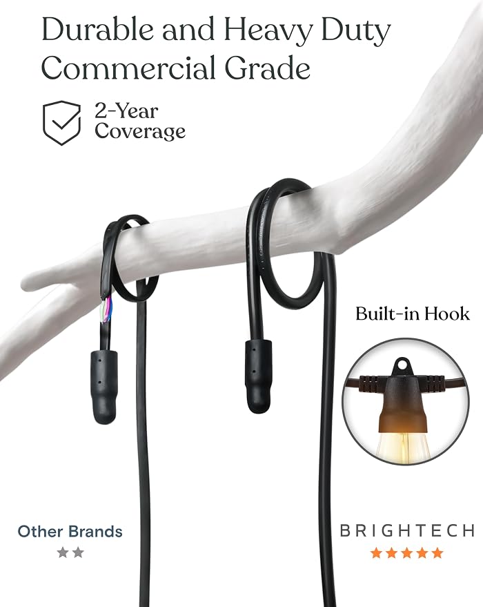 Brightech 104 FT Ambience Pro Solar Powered Outdoor LED String Lights - Image 6