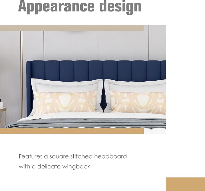 AGARTT Upholstered Platform Bed Frame King Size - Image 4