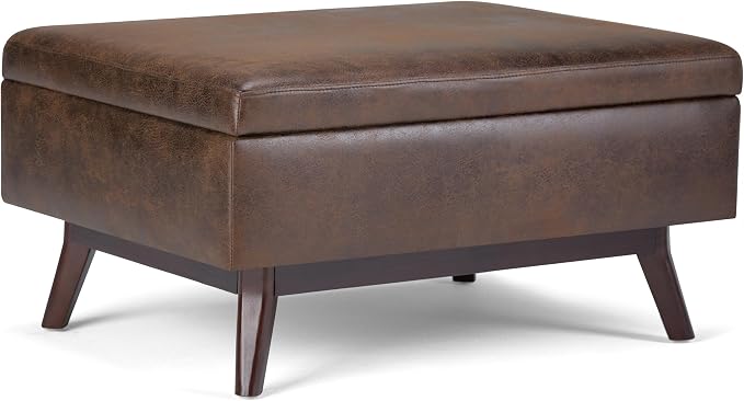 SIMPLIHOME Owen Coffee Table Storage Ottoman by SimpliHome