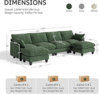 Ihanherry 139" U-Shaped Modular Sectional Couch, Oversized Cloud Sofa - Image 9