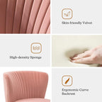 HULALA HOME Velvet Accent Chair, Modern Upholstered Cute Side Chair - Image 5