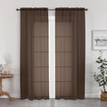Sheer Curtains, Chocolate Sheer Curtains 78 inch Length 2 Panels Set, Rod by OWENIE