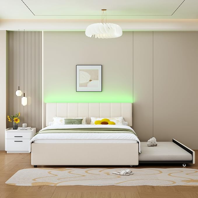 Queen Size Upholstered Platform Bed - Image 3