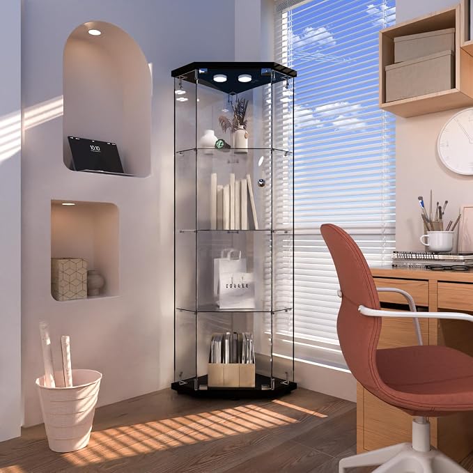 Beauty4U Glass Display Corner Cabinet - Image 7