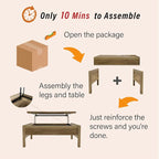 Lift Top Coffee Table with Hidden Compartment, Storage Coffee Table with Lift - Image 3