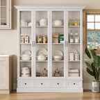 78" Large Storage Cabinet with Glass Doors, China Hutch, Farmhouse Kitchen - Image 6