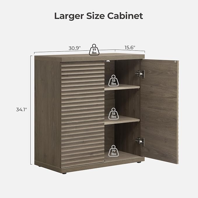 SICOTAS Buffet Cabinet with Storage Accent Sideboard Modern Credenza with Doors - Image 3