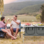 Folding Camping Table with Storage Aluminum Lightweight Camp Table Height - Image 8