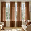 MIULEE Dark Brown Sheer Curtains 84 Inches Long 4 Panels 42 x 84 Inches | Light by MIULEE