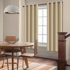 Yakamok Room Darkening Curtains 52x72 inch Length Beige-Living Room | 2 panels - Image 2