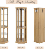 Corner Curio Cabinet, Light Bulb Inclued, Wine Bar China Cabinet - Image 5