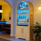 71" Tall Arched Wine Bar Cabinet by VlsrkaFurniture