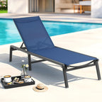 Aluminum Chaise Lounge Chair Outdoor, Foldable & Assembly Free Outdoor Lounge - Image 2