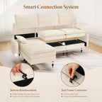 Vesgantti 108" Cloud Couch for Living Room, t6 Seats Deep Seat Sectional - Image 5