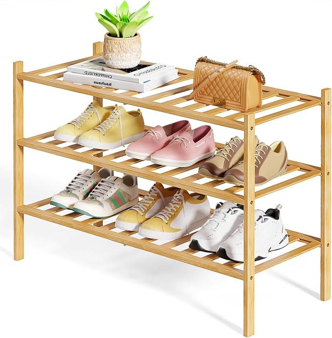 Kitsure Bamboo Wooden Shoe Rack by Kitsure
