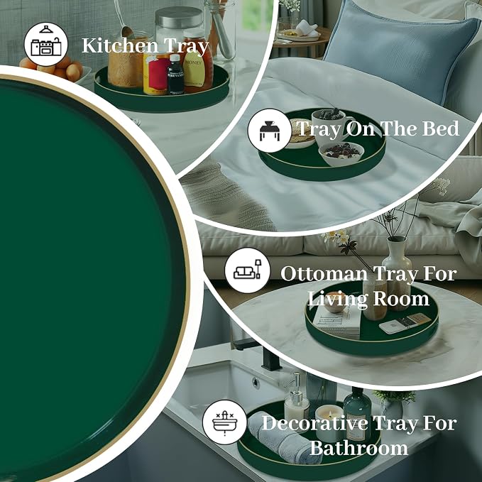 MAONAME Dark Green Decorative Tray, Plastic Trays - Image 7