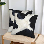 Western Cow Print Black and White Pillow Covers 20x20 Set of 2, Cowfur Print - Image 6