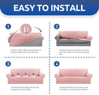 Stretch Couch Covers for Sofa, 3 Cushion Couch Slipcover, Dusty Pink | 1-Piece - Image 7