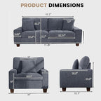 DOPEDIO Modern Living Room Sofa Set, 71.25" Chenille Loveseat - Image 2