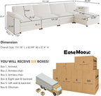 EASE MOOSE Extra Large Modular Sectional Sofa, Modern Oversized L Shape - Image 2