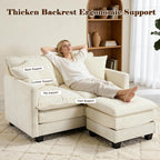 Loveseat Sofa with Ottoman - Image 3