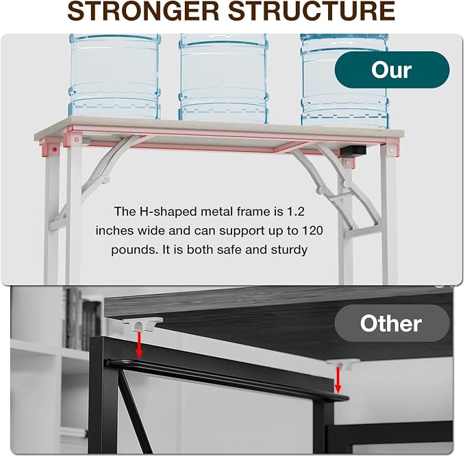 TEMI Small Computer Desk Folding Table - Image 6