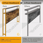 Lifezone Queen Bed Frame with 2-Tier Storage Headboard, Metal Bed Frame with - Image 4