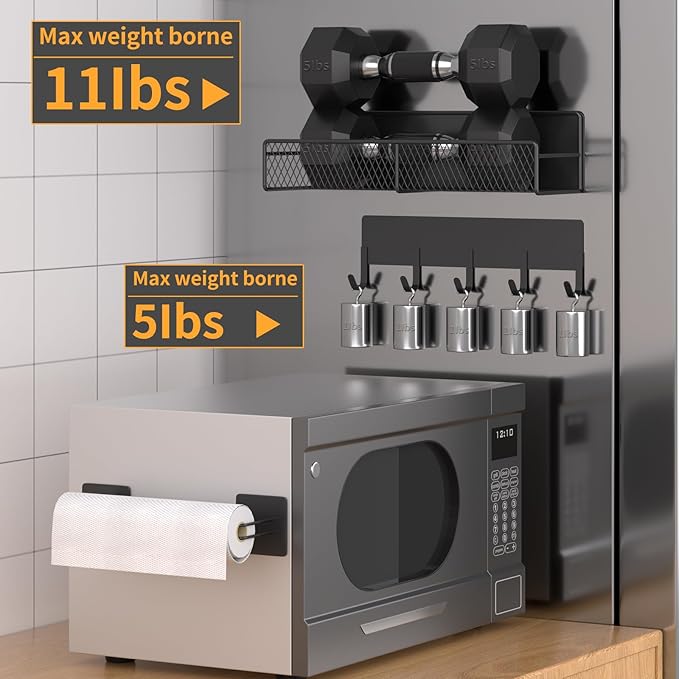 Magnetic Spice Rack for Refrigerator, 10 Pack 100% Metal Strong Magnet Shelf - Image 5