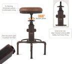 Topower Antique Vintage Industrial Barstool PU Leather Water Pipe Fire Hydrant - Image 7