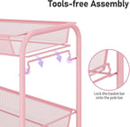 TOOLF 3 Tier Rolling Cart Pink - Image 3