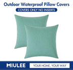 MIULEE Pack of 2 Decorative Outdoor Solid Waterproof Throw Pillow Covers Spring - Image 6