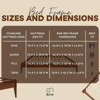 Bme Dinkee 15-Inch Solid Wood Queen Platform Bed Frame - Image 11
