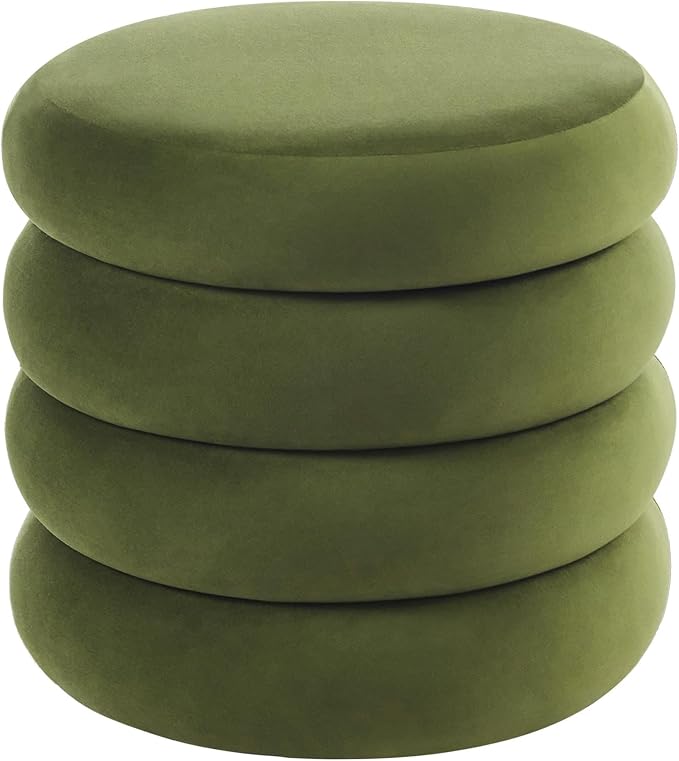 Flouki 19.5" Storage Ottoman Round, Vanity Stools by Flouki