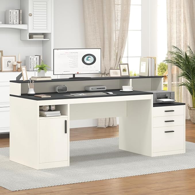 YOMILUVE 65 Inch Computer Desk - Image 8