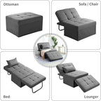 BIGSYY Sofa Bed, Modern Convertible Chair Adjustable Backrest Sleeper Couch Bed - Image 3