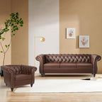 QHITTY 2 Piece Living Room Set, Sectional Chesterfield Sofa Chair Contemporary - Image 9