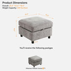 WUTUTUEE 25”Square Storage Ottoman Module - Image 2
