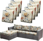 CALBODE 8PACK Outdoor Sofa Seat Cushion Covers, Floral Printed Stretch by CALBODE