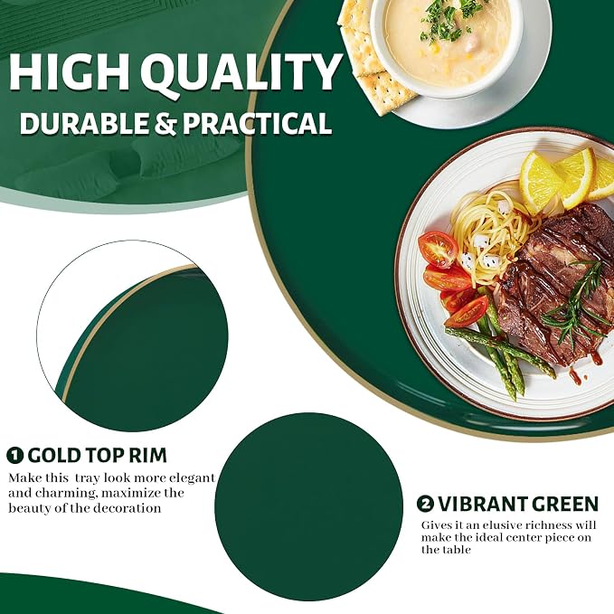 MAONAME Dark Green Decorative Tray, Plastic Trays - Image 3